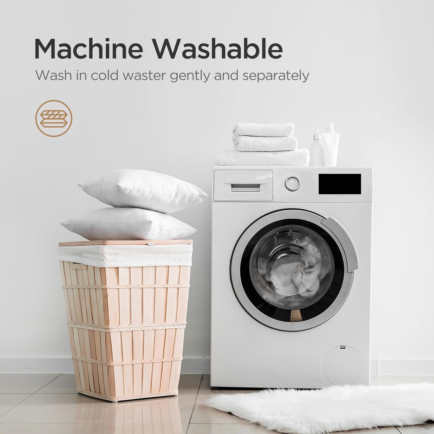 Acanva 28x28 Throw Pillow Inserts Set of 4, Premium Polyester Fiber Fill Square Sham Stuffer Cushion for Sofa, Bed, Couch and Chair, Machine Washable, White