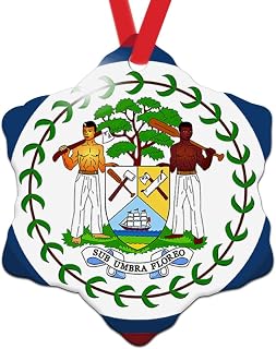 Belize Gift Christmas Tree Ornaments Belize National Flag Holiday Keepsake Ceramic Christmas Ornament City Souvenir Christmas Party Supplies New Year Gift Winter Seasonal Xmas Tree Decor