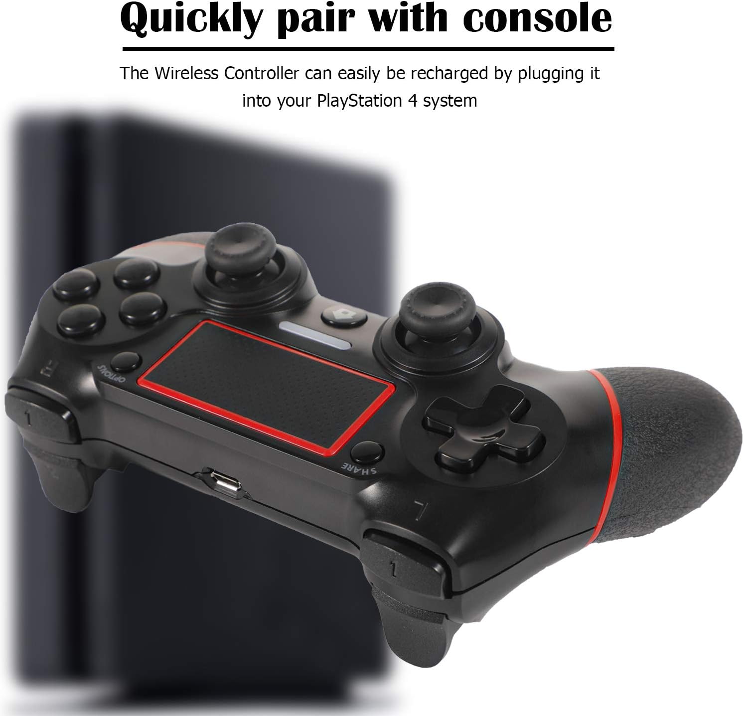 Sefitopher Wireless Controller Compatible for PS4 Playstation 4/Pro/Slim/PC Laptop, Professional Gamepad,Touch Panel Joypad with Dual Vibration, Instantly Timely Manner to Share Joystick