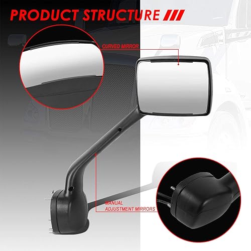 Miniatura 3 de Auto Dynasty Señal de giro secuencial LED con patrón L, ajuste manual, retrovisor, espejos laterales compatibles con Kenworth T680 Peterbilt 579 587