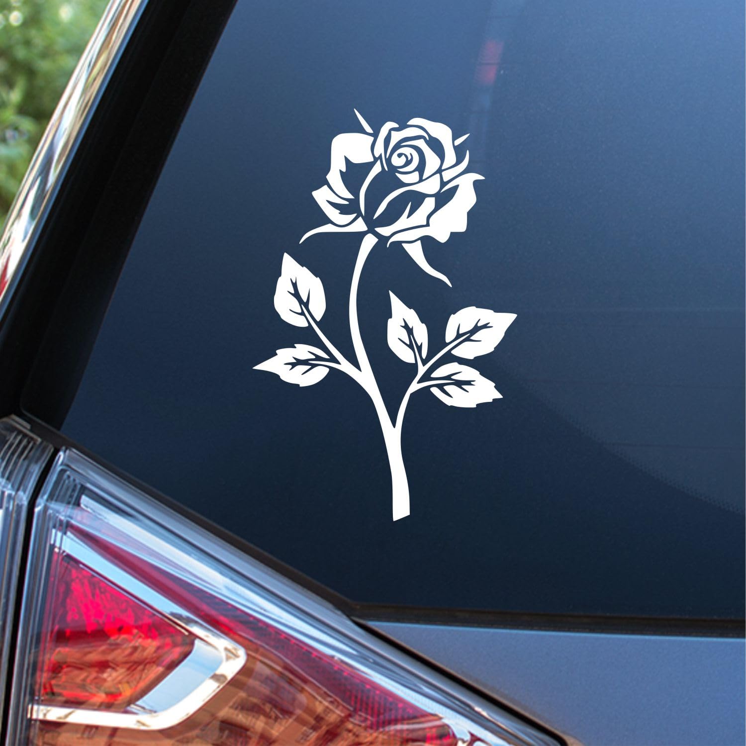 Sunset Graphics & Decals Pretty Rose Flower Vinyl Car Decal Sticker Floral | Cars Trucks Vans Walls Laptop | White |5.5 inches | SGD000355