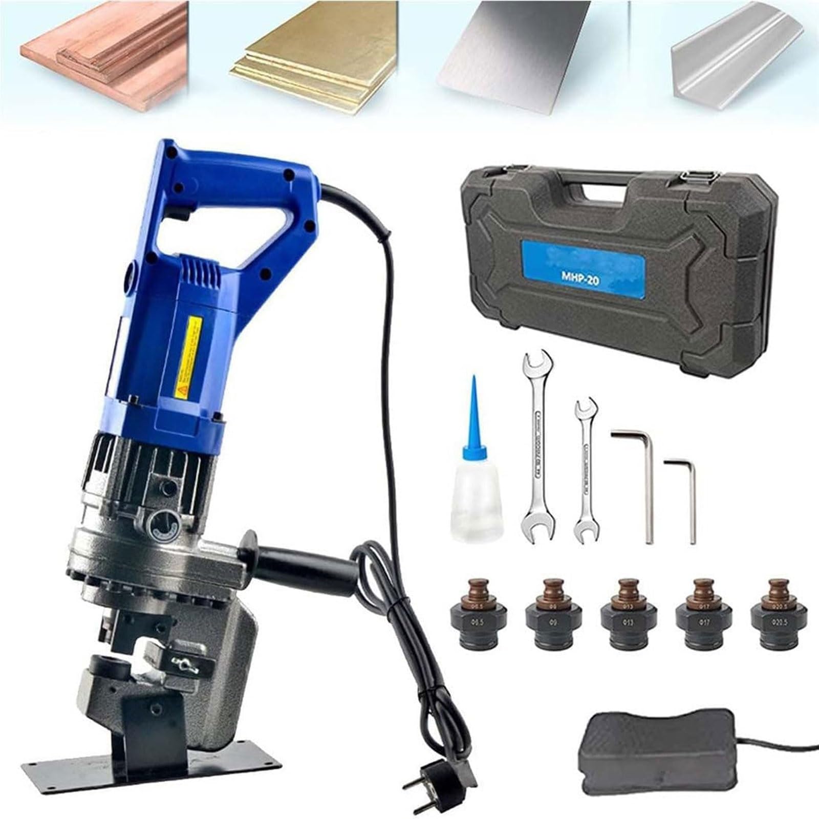Perforateur hydraulique électrique 1300W avec 5 matrices pour acier