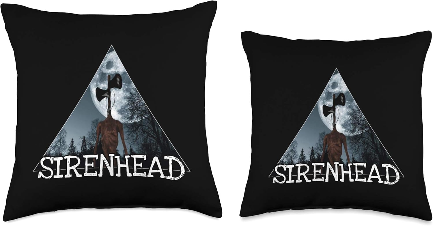 Siren head, Cartoon cat we love to escape from Siren head, Throw Pillow