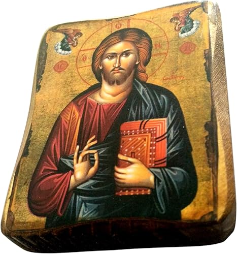 Miniatura 2 de Icono de madera griego cristiano ortodoxo madera de Jesucristo / A0