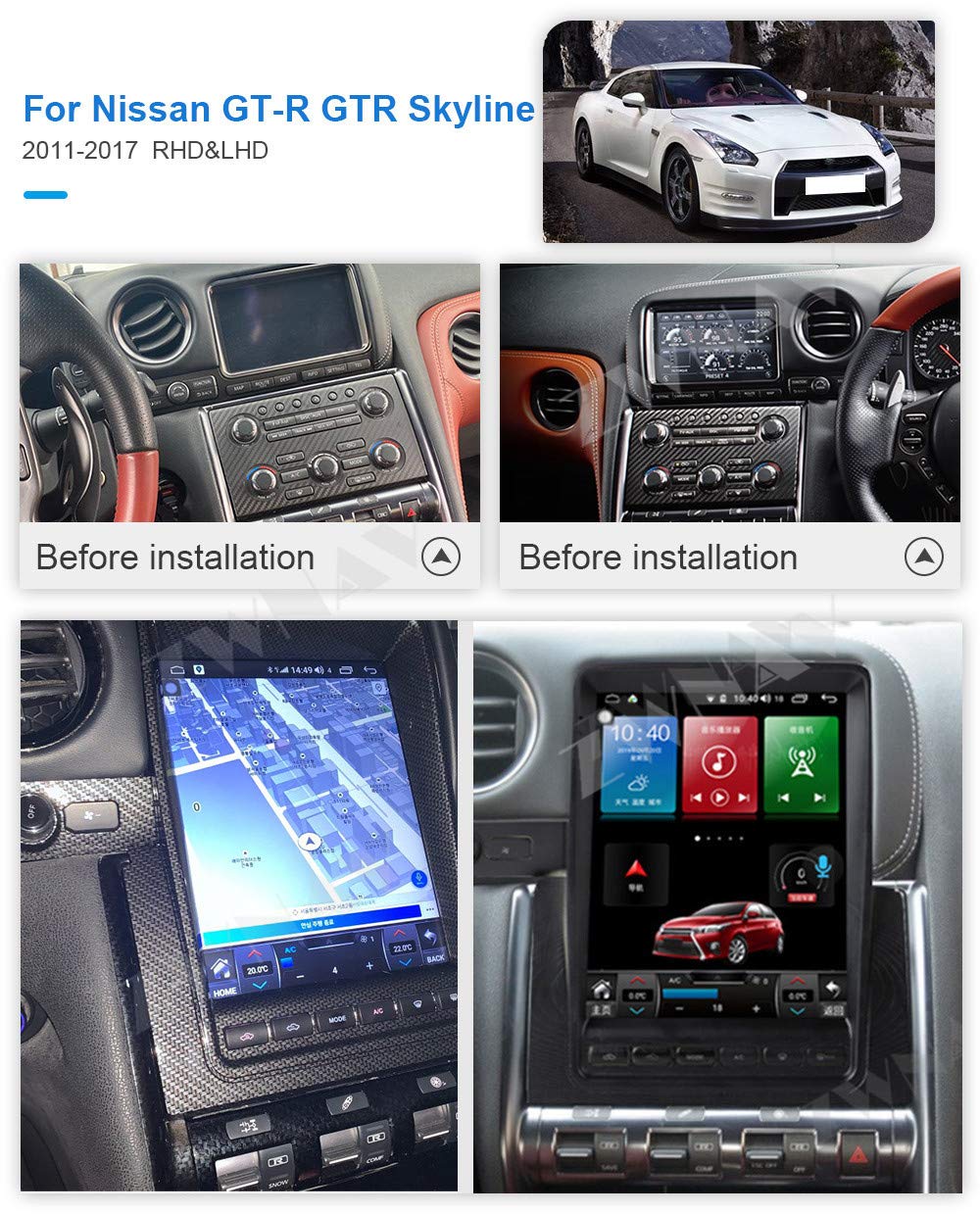 Amazon.co.jp: ZWNAV 64GB 10.4 インチTesla縦型スクリーン Android