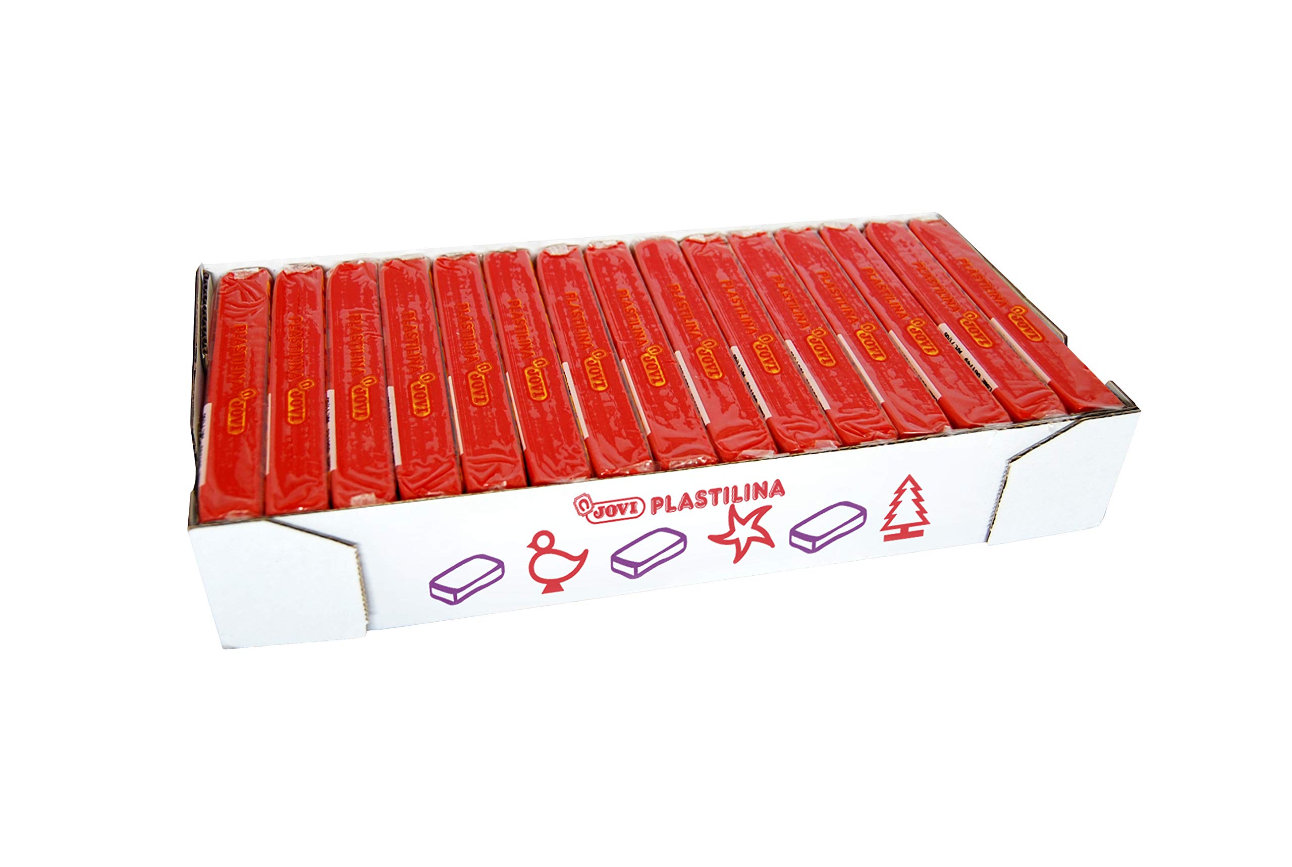 Jovi - Caja de plastilina, 15 pastillas 150 g, color rojo (7105) , color/modelo surtido