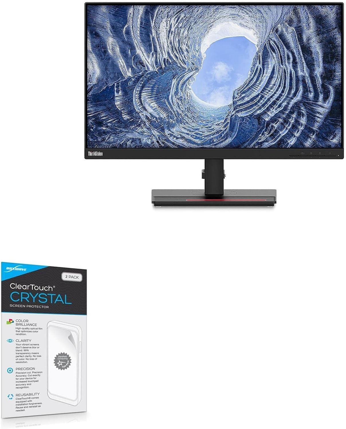 BoxWave Screen Protector Compatible with Lenovo ThinkVision T24i-2L - ClearTouch Crystal (2-Pack), HD Film Skin - Shields from Scratches
