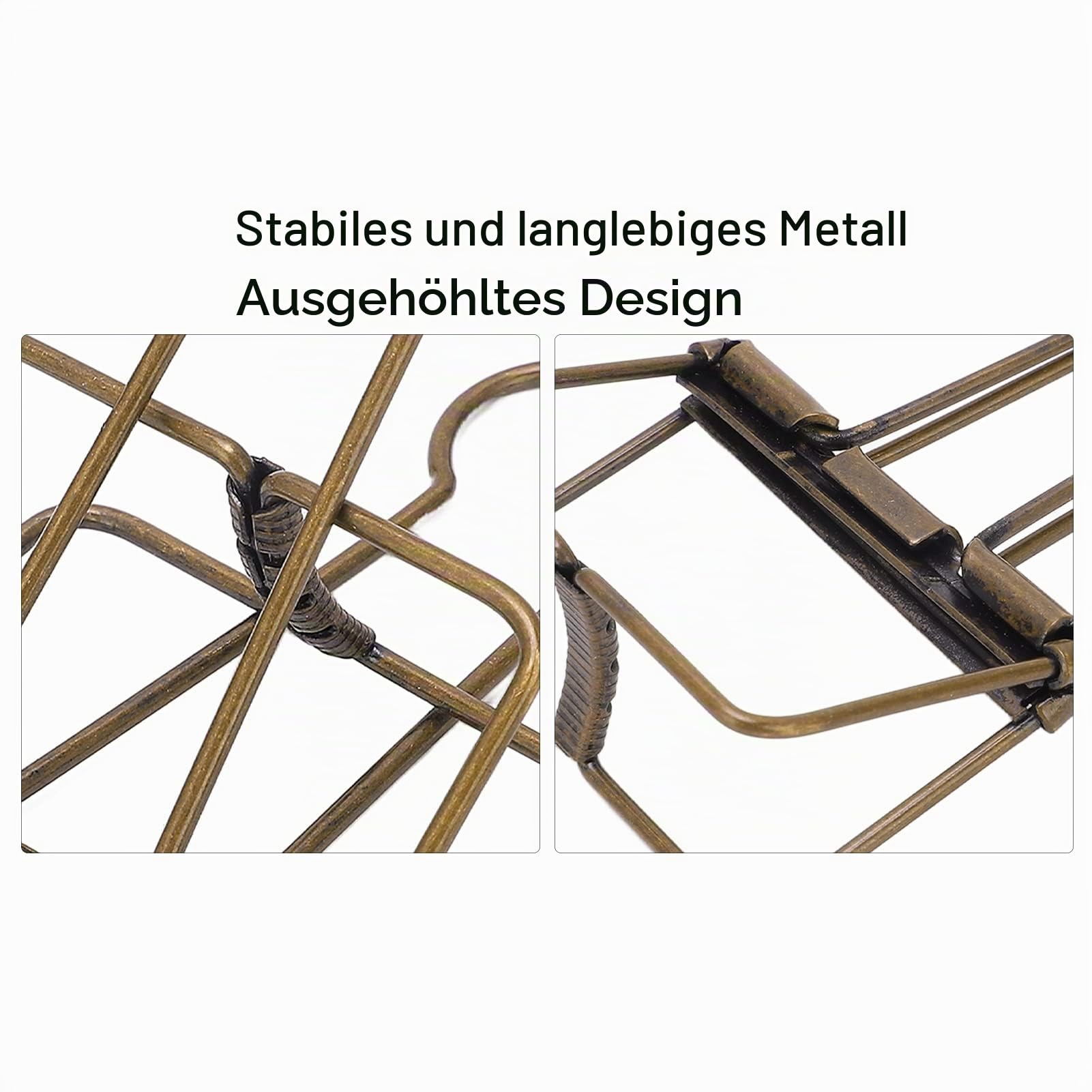 30 Stück Foldback Klammern, 51mm Metall Hohl Binder Clips Mehrzweck Lange Schwanzklammer für Zuhause, Schule, Büro und Bastelprojekte (Bronze)