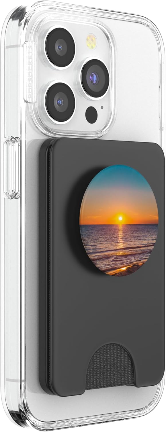 Sunset Beach Ocean PopSockets PopWallet for MagSafe