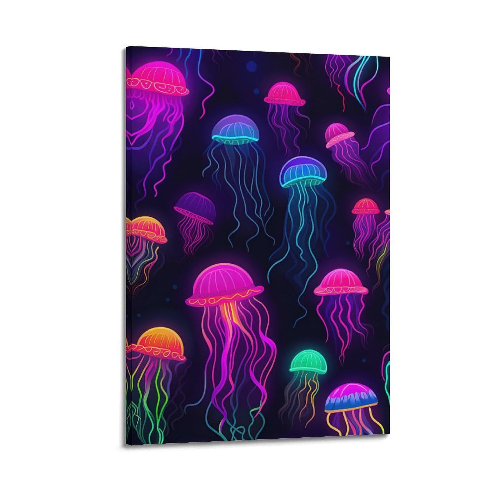 CPGLJD Marine Animal Poster Neon Jellyfish Dreamscape Poster Decorative Painting Canvas Wall Posters And Art Picture Print Modern Family Bedroom Decor Posters 24x36inch(60x90cm)