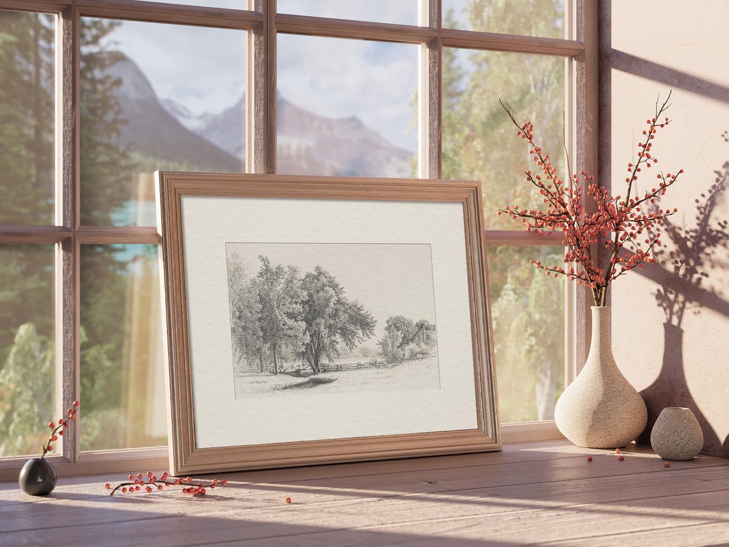 Amazon.com: Kizbok Vintage Wall Art Decor Neutral Landscape