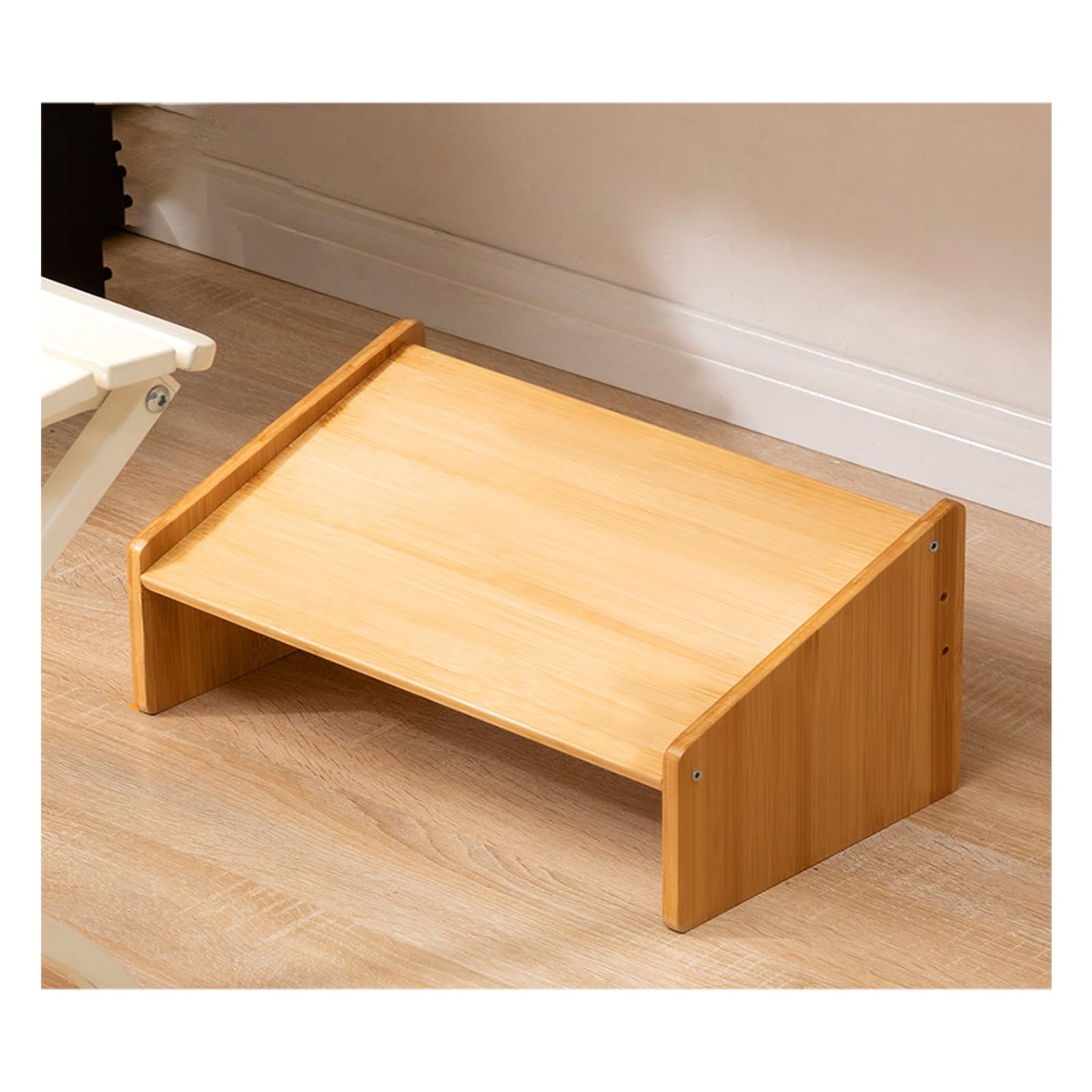 step stool, Made of Bamboo, Thickened Board, Stable Load-Bearing, Smooth Polishing, Suitable for Multiple Scenarios(Wood Color,42 * 24 * 14cm)
