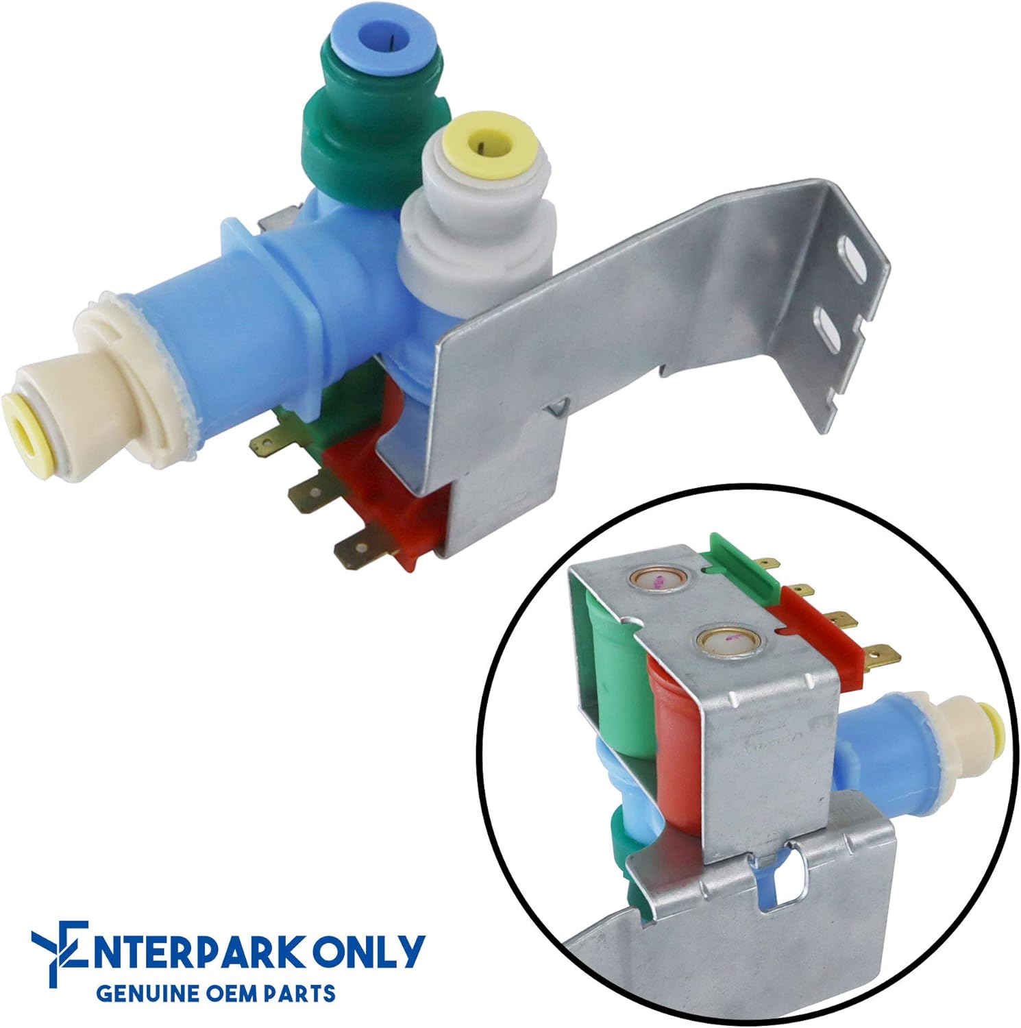 Enterpark IMV-708 W10408179 4389177 (Original Version) for Whirlpool Kitchenaid Kenmore Refrigerator Kitchenaid Refrigerator Water Valve by Robertshaw Replace AP5263471 W10408179VP PS3497634