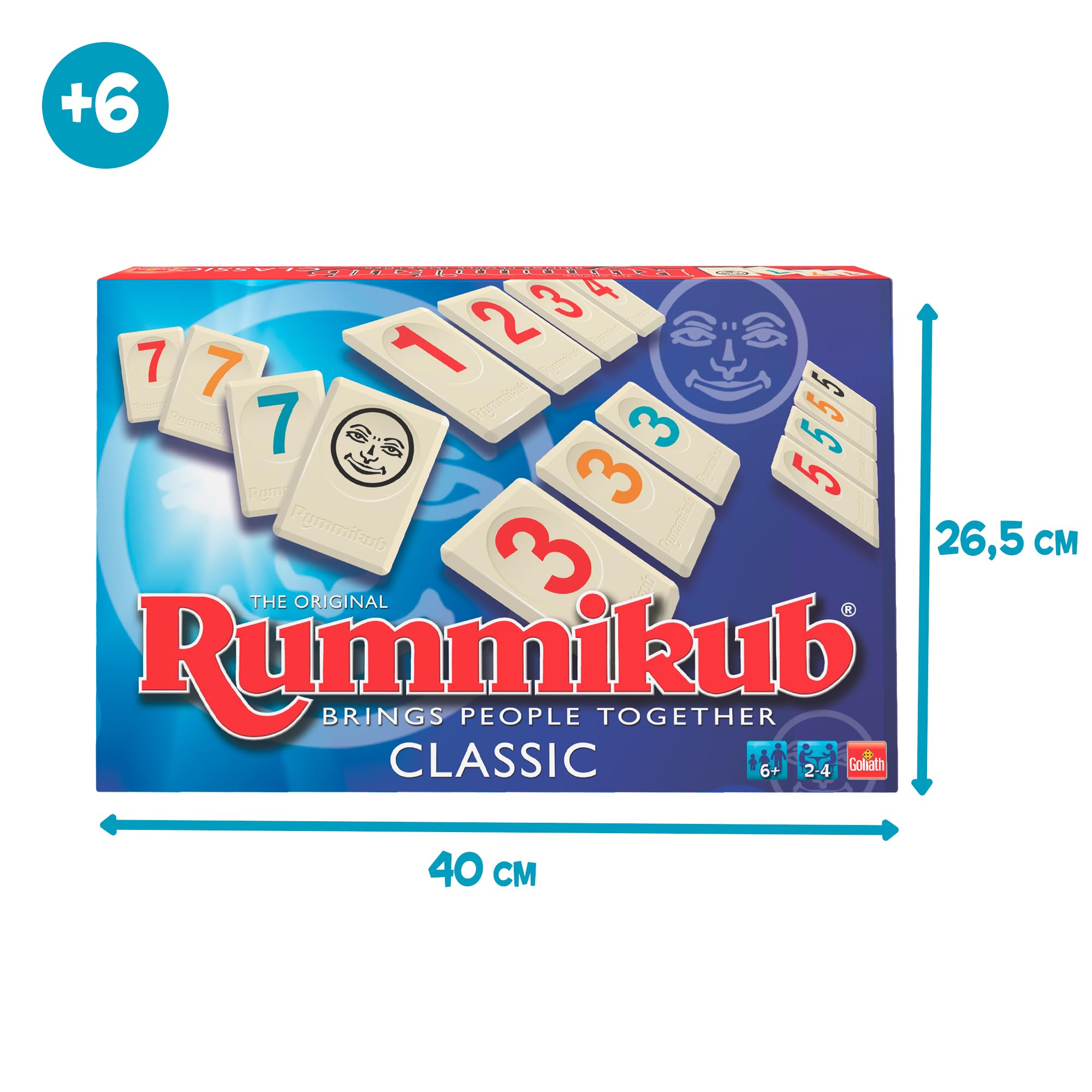 Bizak, Rummikub Original, 4 Jugadores, Juego De Mesa+6 Años, Juegos De Mesa Adultos Y Niños, Juego Estratégico De Fichas, Juego De Números De Estrategia para De 2 a 4 Jugadores(64550400)