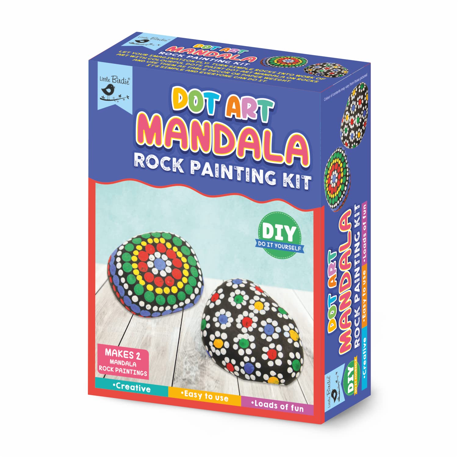 Little Birdie DIY Dot Art Mandala Rock Painting Kit | Creative Art