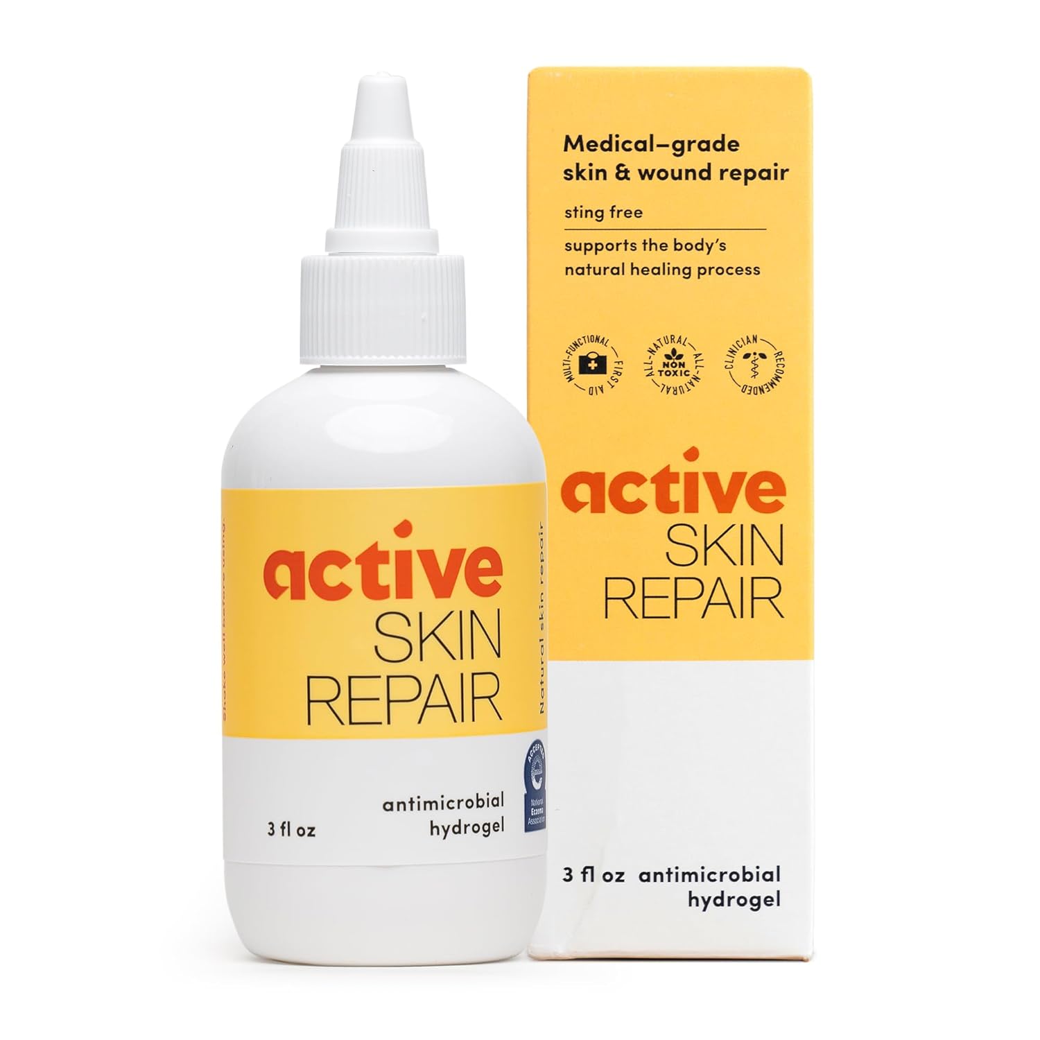 Active Skin Repair First Aid Healing Skin Hydrogel - Natural Non-Toxic Repairing Ointment with Hypochlorus Acid for Minor