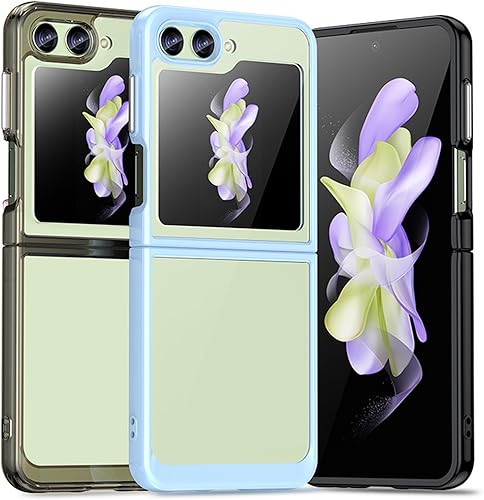 Miniatura 6 de Osophter Para Samsung Galaxy Z-Flip-5 Caso Transparente Transparente Unisex Mujeres Hombres Back Protector Teléfono Celular Cubierta (HD-Azul)