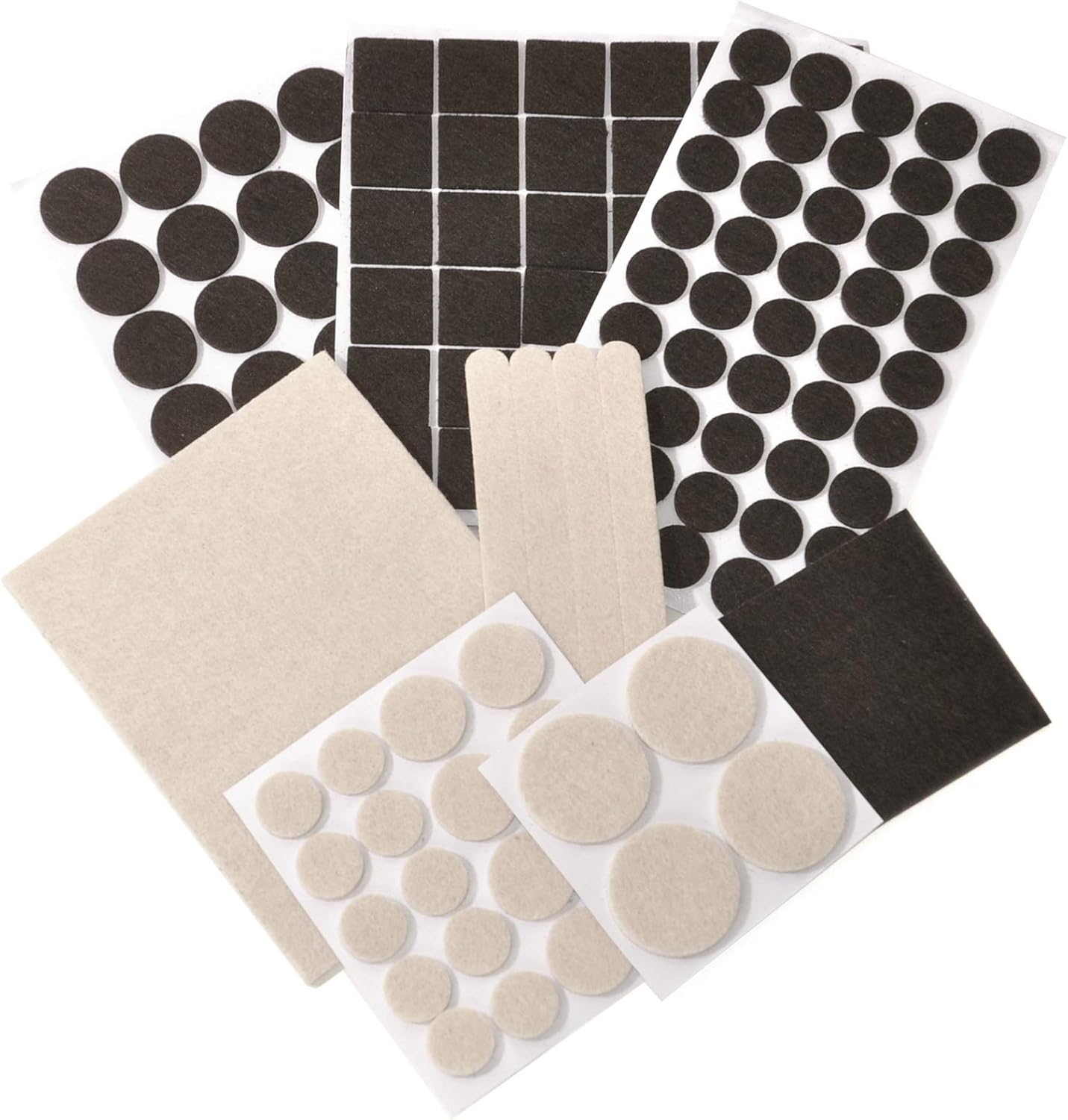 Furniture Pads 133 Piece Felt Pads Furniture Feet Brown 106 + Beige 27