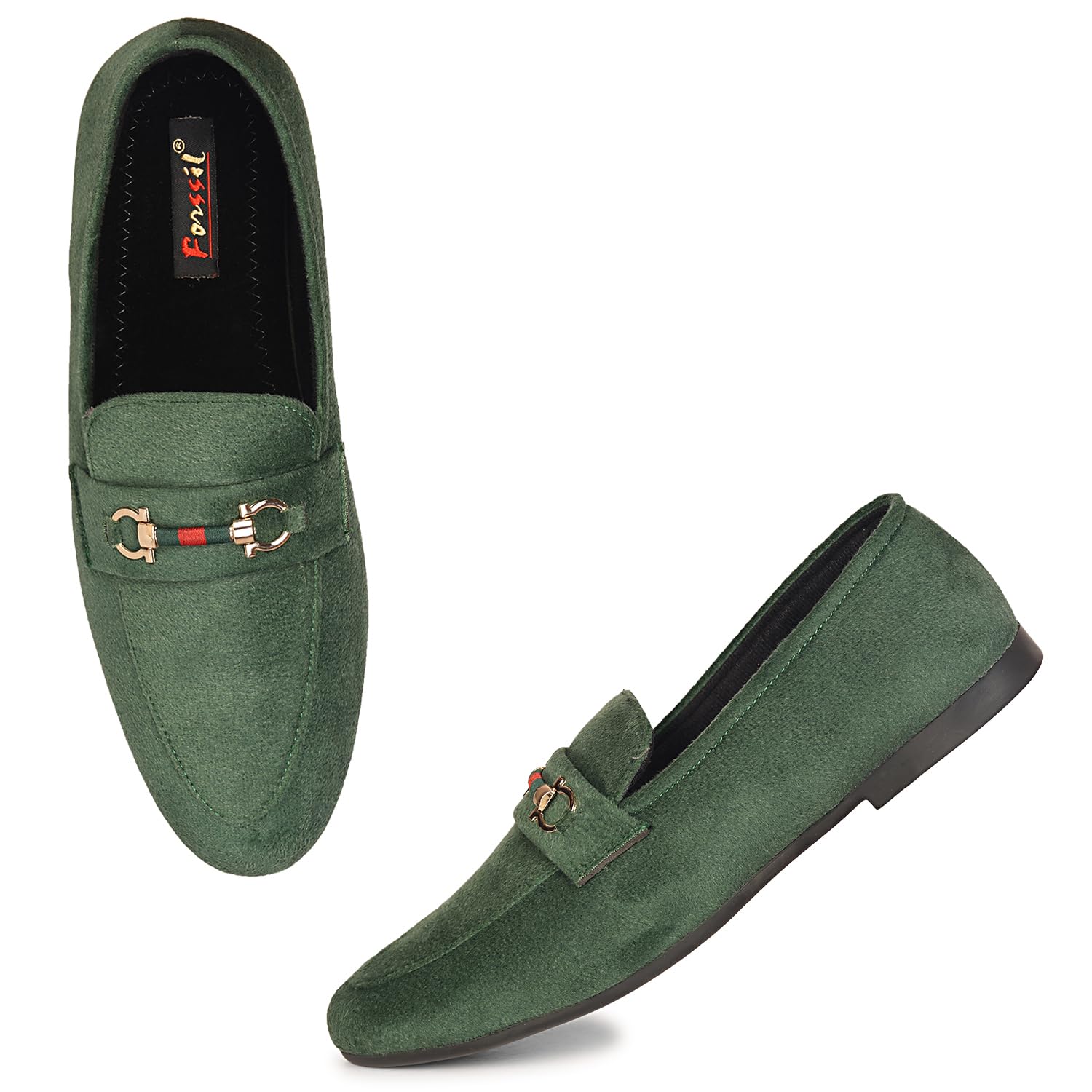 forssil Velvet Men's Fashionable Fancy Buckled Shoes |Soft Cushioned Insole | Moccasin | Stylish & Comfortable Loafer Shoes for Men and Boys (FSL-1120)-picture-12