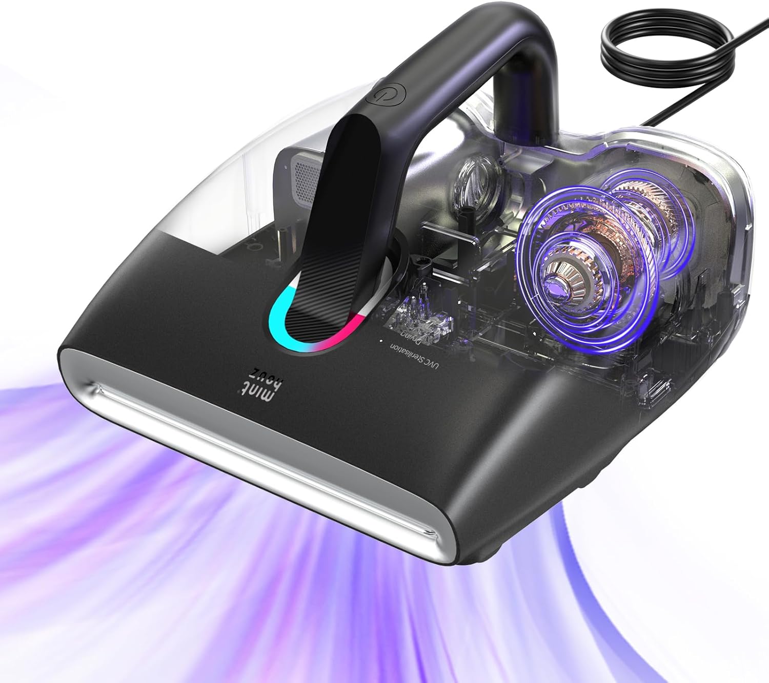 Minthouz Mattress Vacuum Cleaner 6-in-1 Bed Vacuum with 15Kpa Suction 450W & 120000 RPM/Min Dual Brushroll Rotation Handheld Vacuum Widened Suction Port, Corded