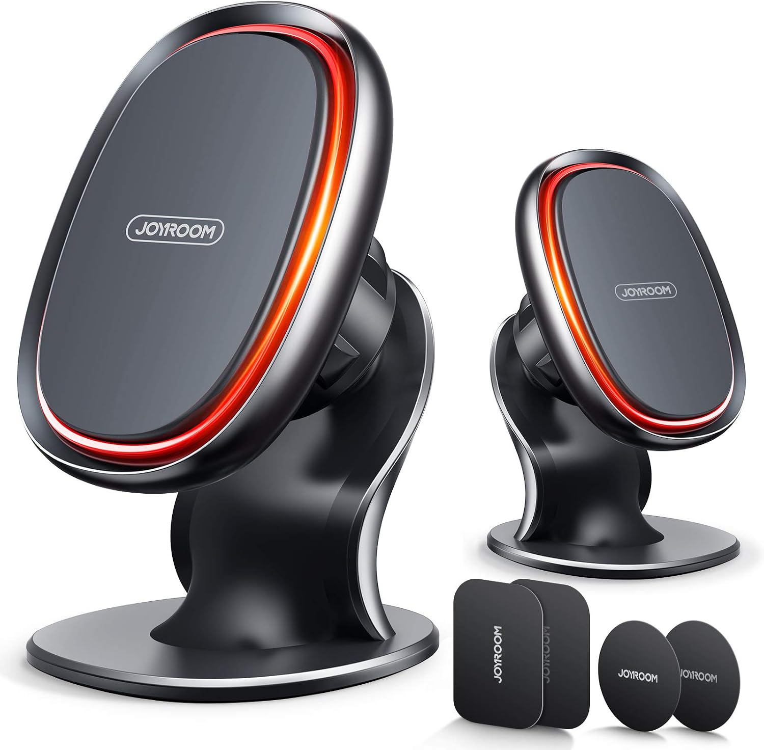 JOYROOM 2-Pack Magnetic Phone Holder for Car [2022 Upgraded 6 Stronger N52 Magnets] Car Mount for Phone, Extreme Magnetism Adjustable Phone Mount for iPhone 13 12 11 XS Pro Max XR 8 Samsung S21 etc.