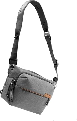 Peak Design Everyday Sling 3L, Ash, Padded Adjustable Shoulder Strap for Crossbody or Waist Carry, FlexFold Divider, Ideal for Carrying Cameras or Everyday Essentials, Sling Bag for Men and Women