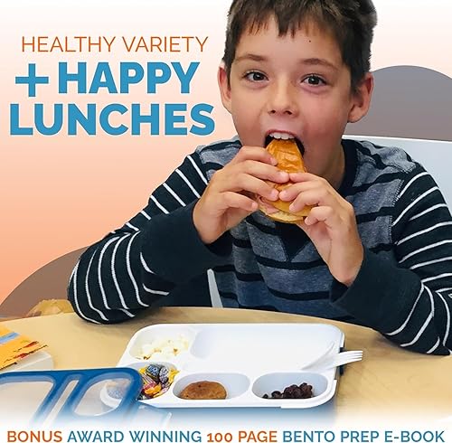 Miniatura 6 de kinsho Caja Bento con bolsa de almuerzo aislada y bolsa de hielo para niños para aperitivos y almuerzos de adultos. 3 compartimentos, cajas de