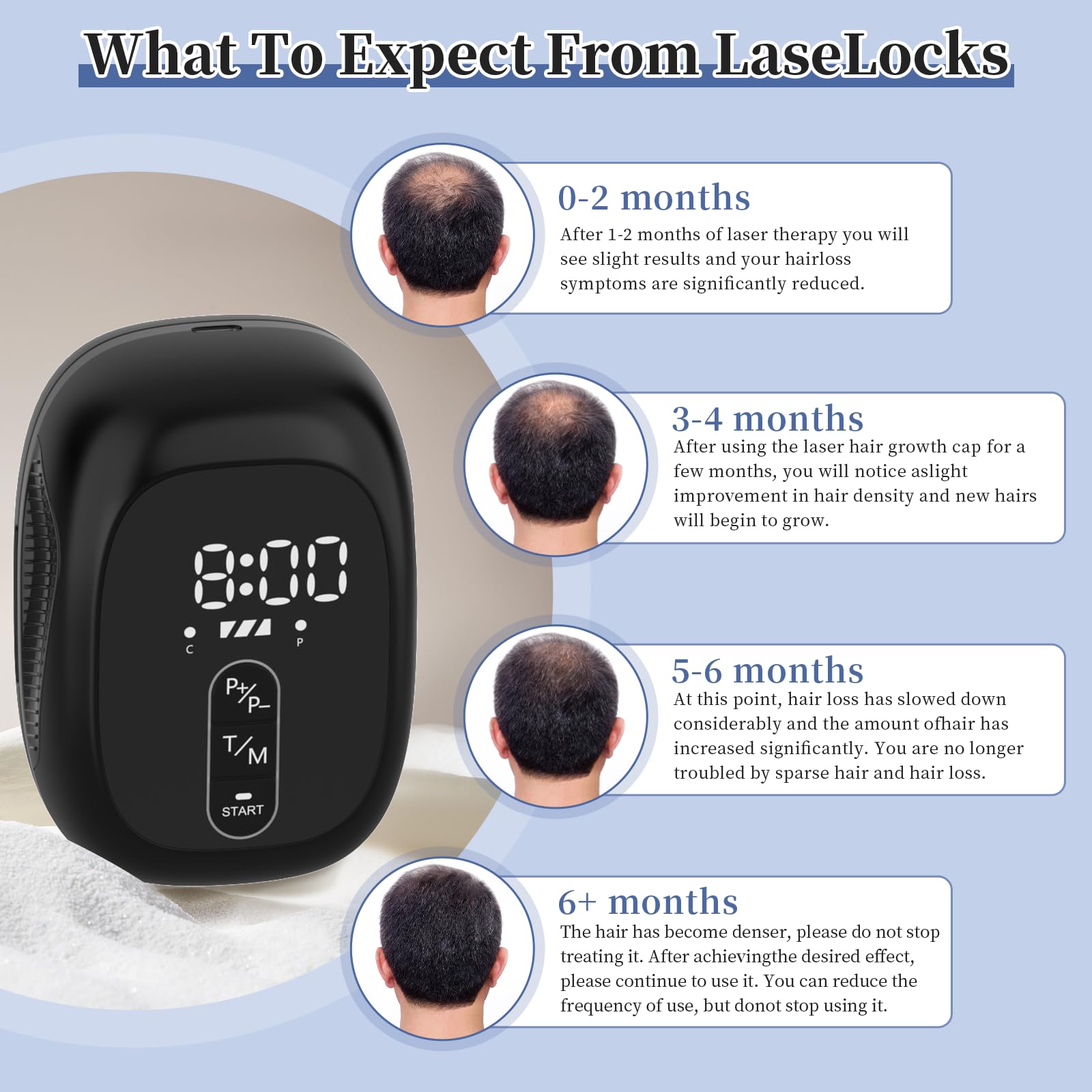 Peine láser para el crecimiento del cabello, terapia de luz roja para el crecimiento del cabello, tratamiento de pérdida de cabello con láser para hombres y mujeres, tratamiento de adelgazamiento del