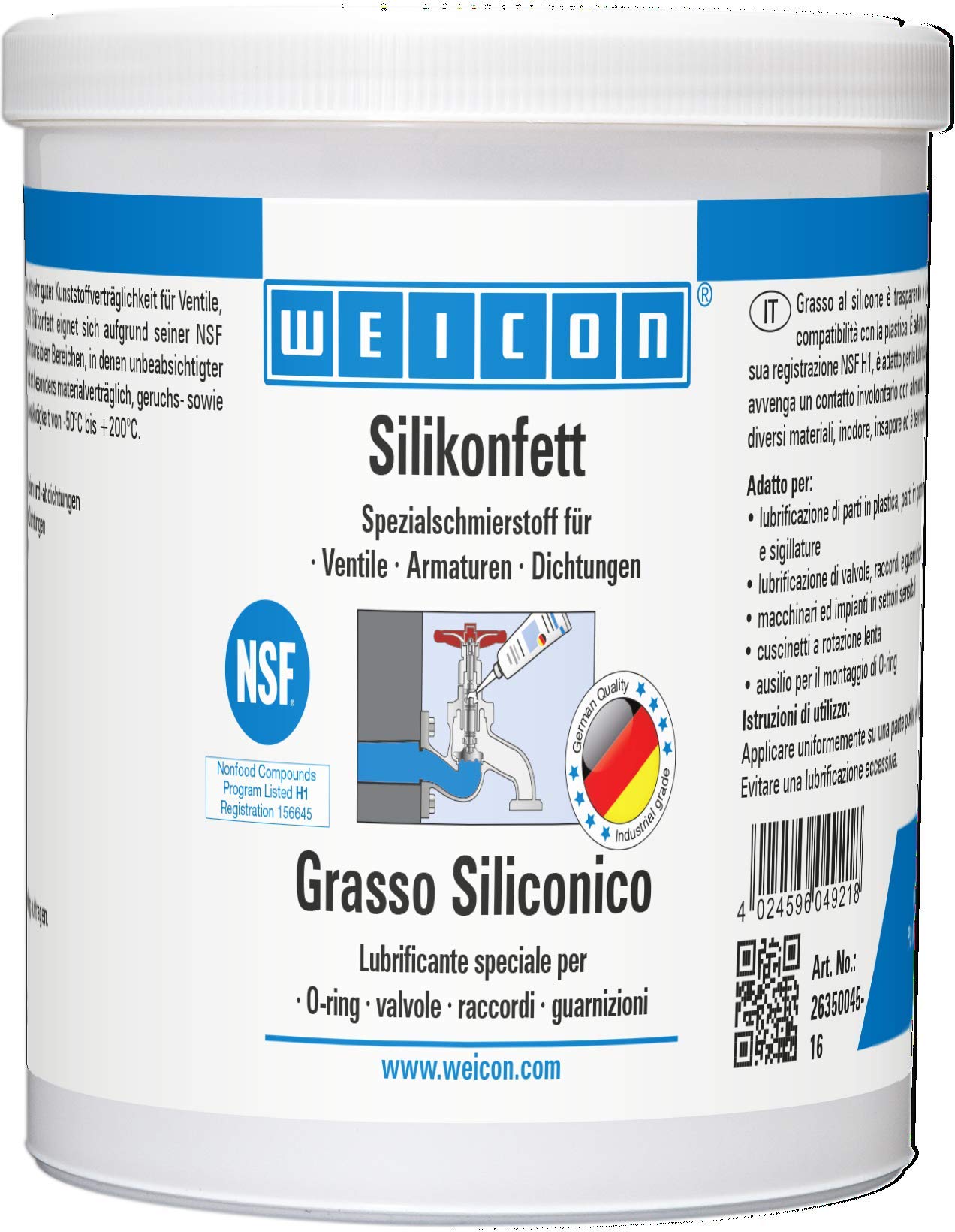 WEICON Silikonfett 450g Schmiermittel Ventile Armaturen Dichtungen