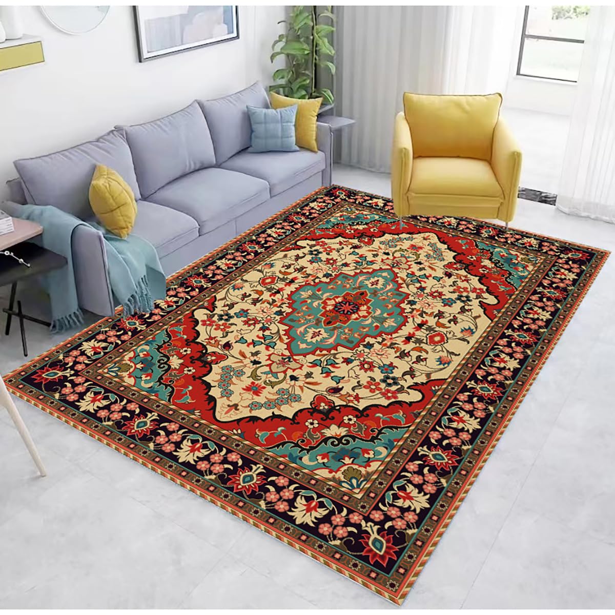 Tapis entrée antidérapant et lavable 80x120 en poudre rouge pour un sol propre