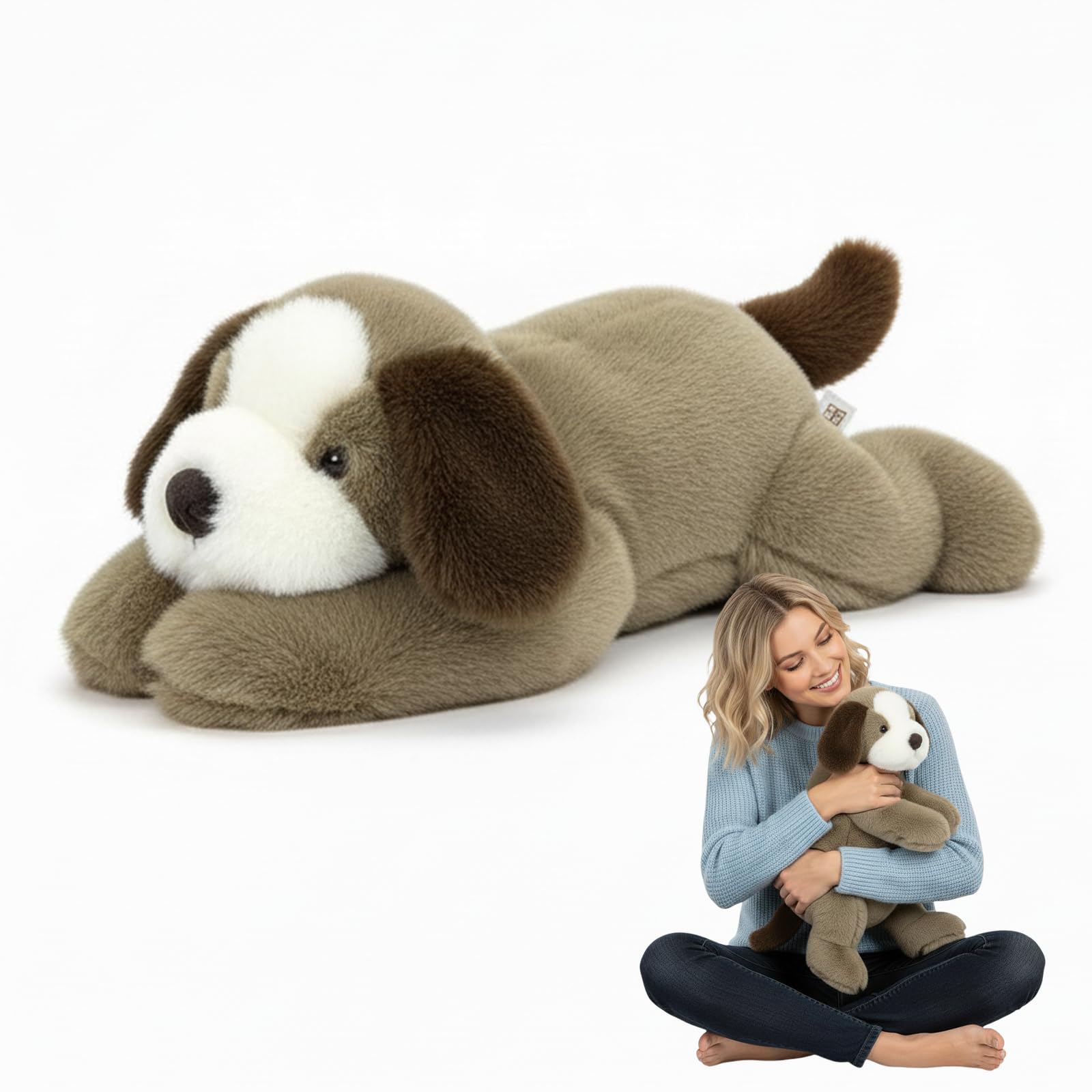 Kaelorae Weighted Dog Plush Teddy, Stuffed Plush Animals Plushies, Cuddly Puppy Toy for Comfort & Relaxation,Hugging Pillow for Anxiety Relief & Sleep Support (Dog, 45cm) — image 1