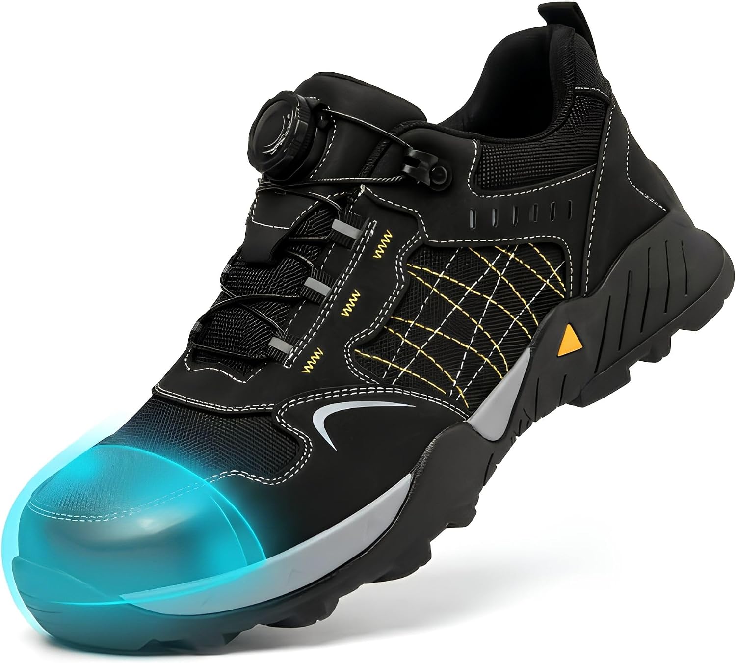Mellowmiles Comfortable Steel Toe Shoes for Men Women, Lightweight Safety Sneakers Breathable Work Shoes, Slip Resistant Puncture Proof Indestructible Safety Footwear for Construction Warehouse
