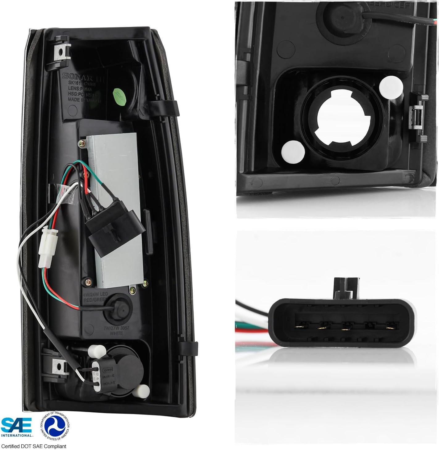 AKKON - For Chevy C/K C10 Tahoe GMC Jimmy Sierra Suburban Yukon Pickup Truck Chrome Clear Tail Lights Brake Lamps