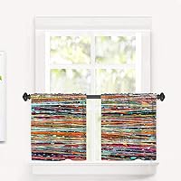 Vista 450 de Cenefas de cocina modernas con patrón de cobre marrón dorado para ventanas, cenefas opacas abstractas de marcas de arañazos y cortinas opacas