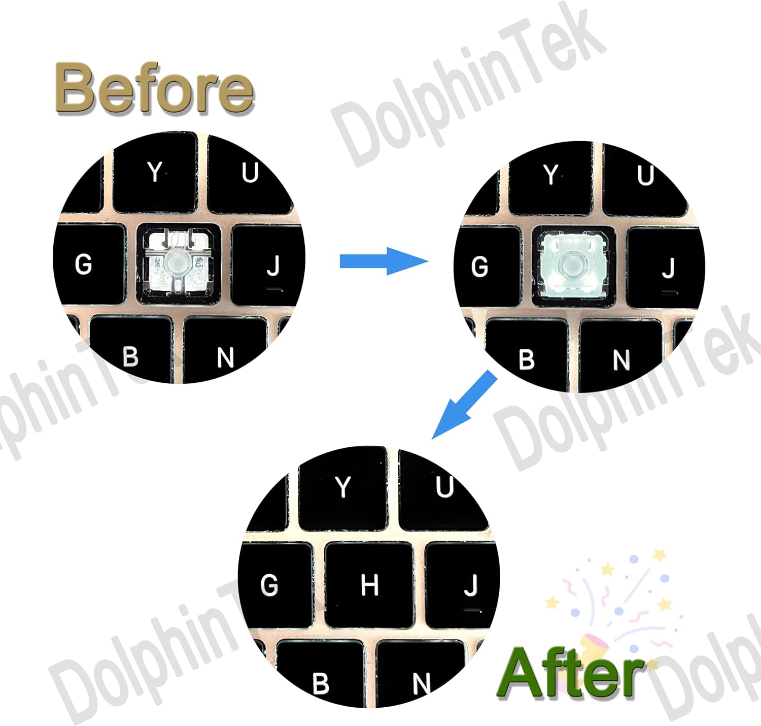 MacBook Air 13" & 15" Keycap Replacement Kit (2022–2025, M2–M4) with Scissor Hinge & Clip for 13": A2681 A3113 A3240; 15": A2941 A3114 A3241 (Space bar/Spacebar Key)