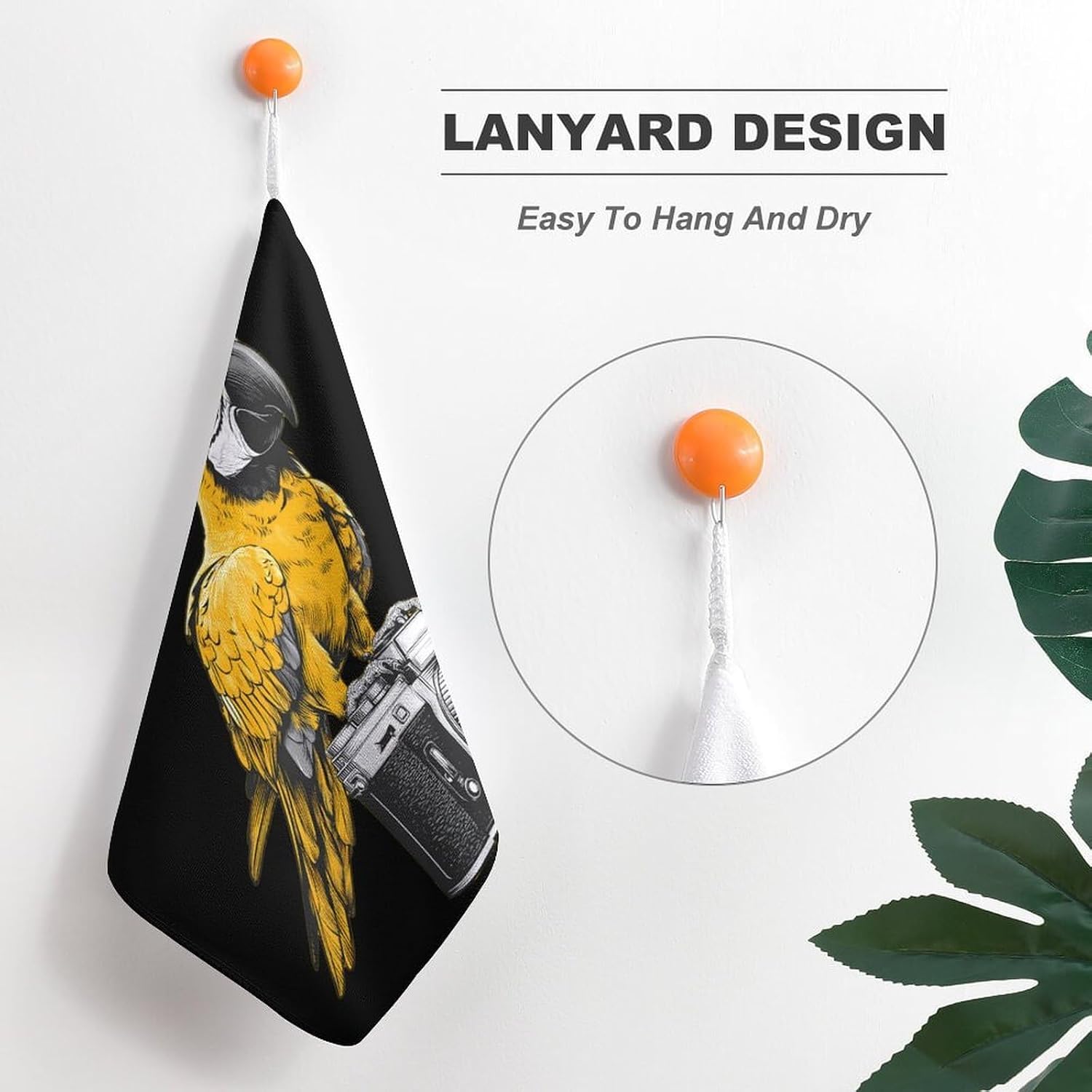 Camera Bird Hand Towels for Bathroom Handkerchief | Absorbent,with Hanging Loop,Kitchen Towels,for Home Hotel,Soft