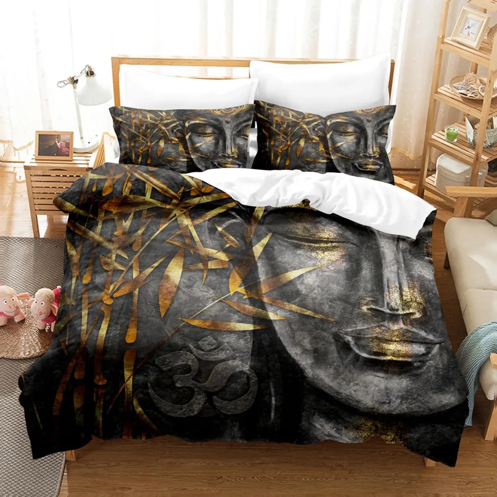 Linge de lit Bouddha 3D grand lit de qualité supérieure