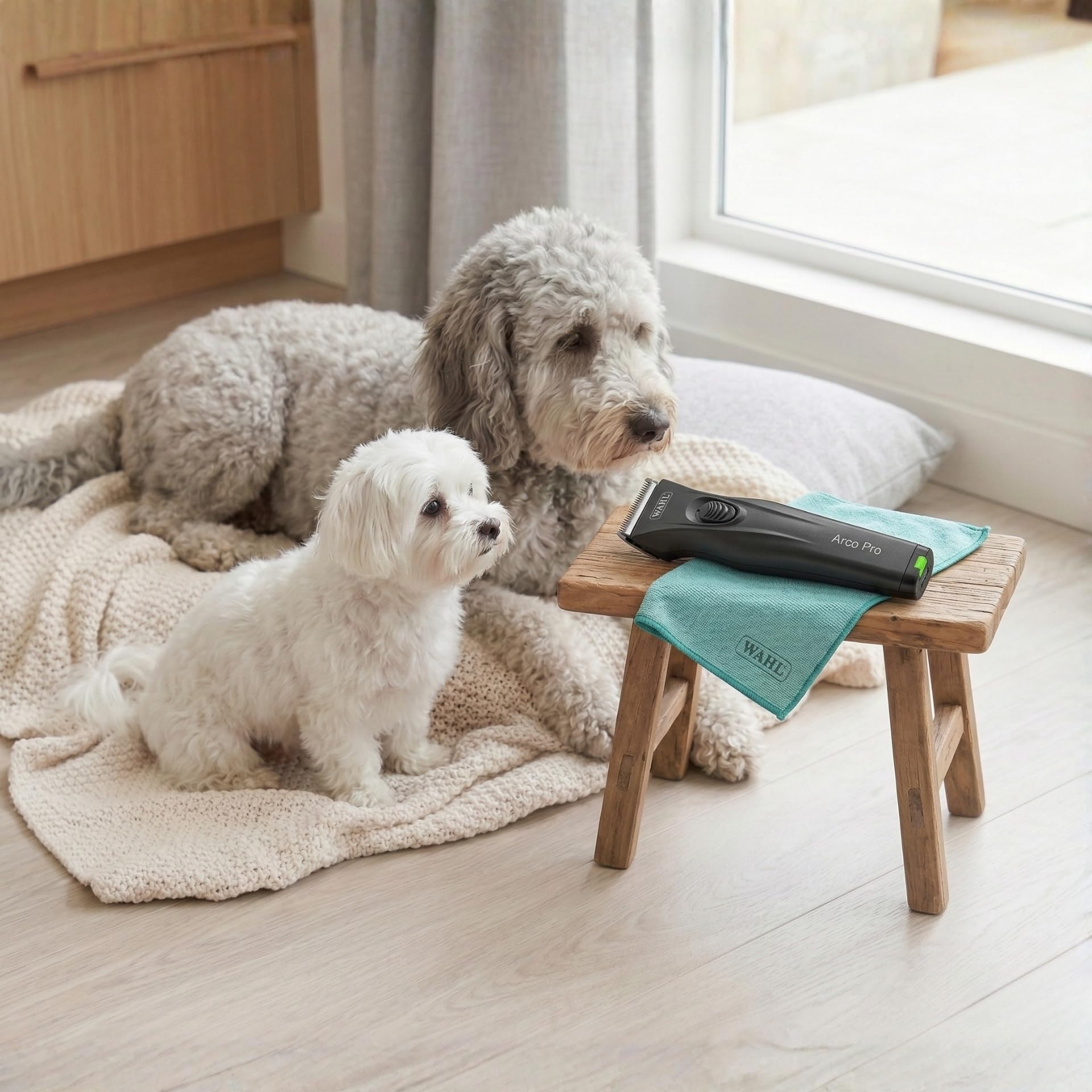 Agrarzone Edition Wahl Moser Arco Pro tosatrice cani e gatti - 2 batterie, Set rialzi, Leggera, Silenziosa, Potente - Made in Germany