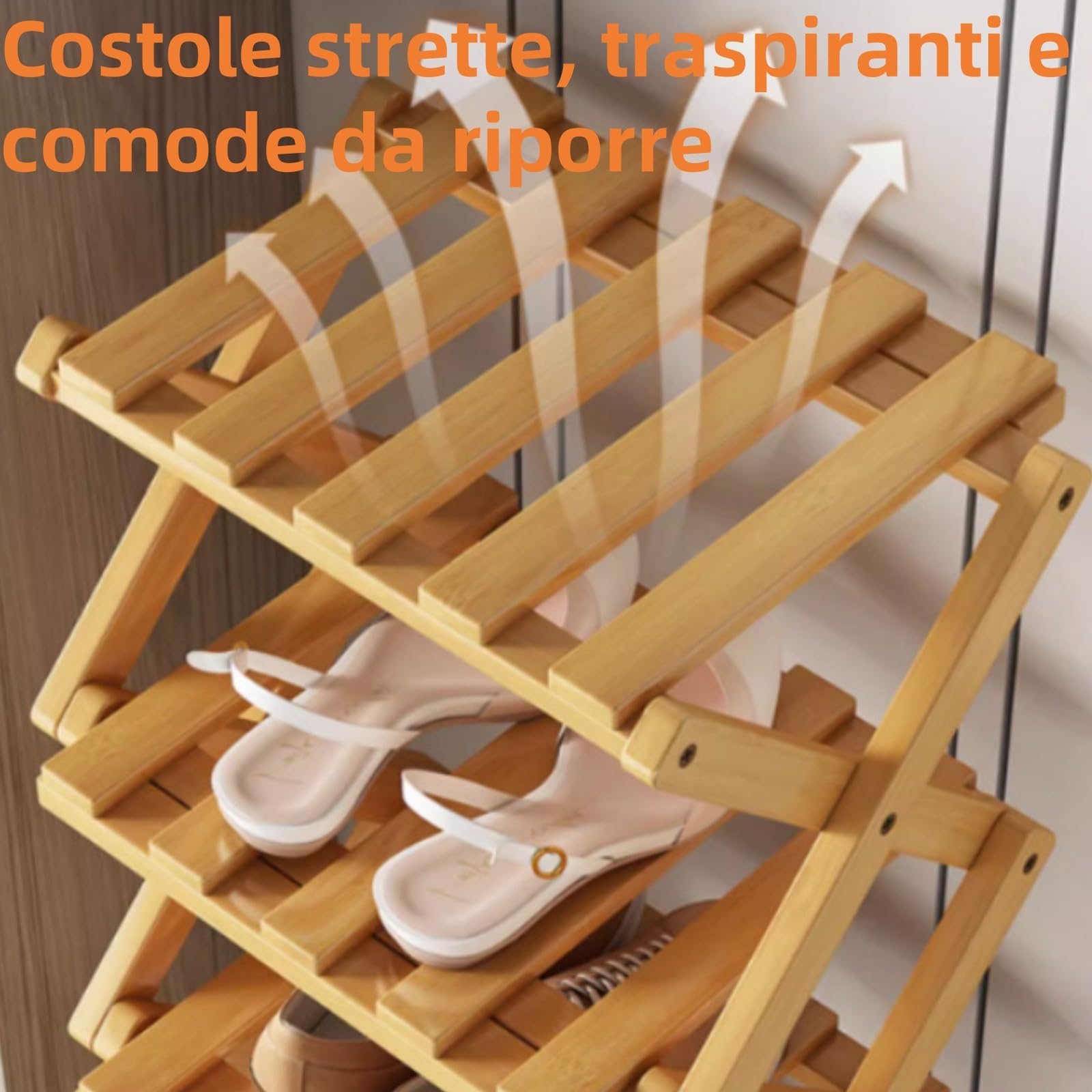 Scarpiera Pieghevole,scarpiera verticale,Scarpiera salvaspazio Slim Ingresso, Scaffale per Scarpe, Mobile Portaoggetti, Stoccaggio Verticale Stretta per Ingresso, Bagno, Soggiorno e Corridoio