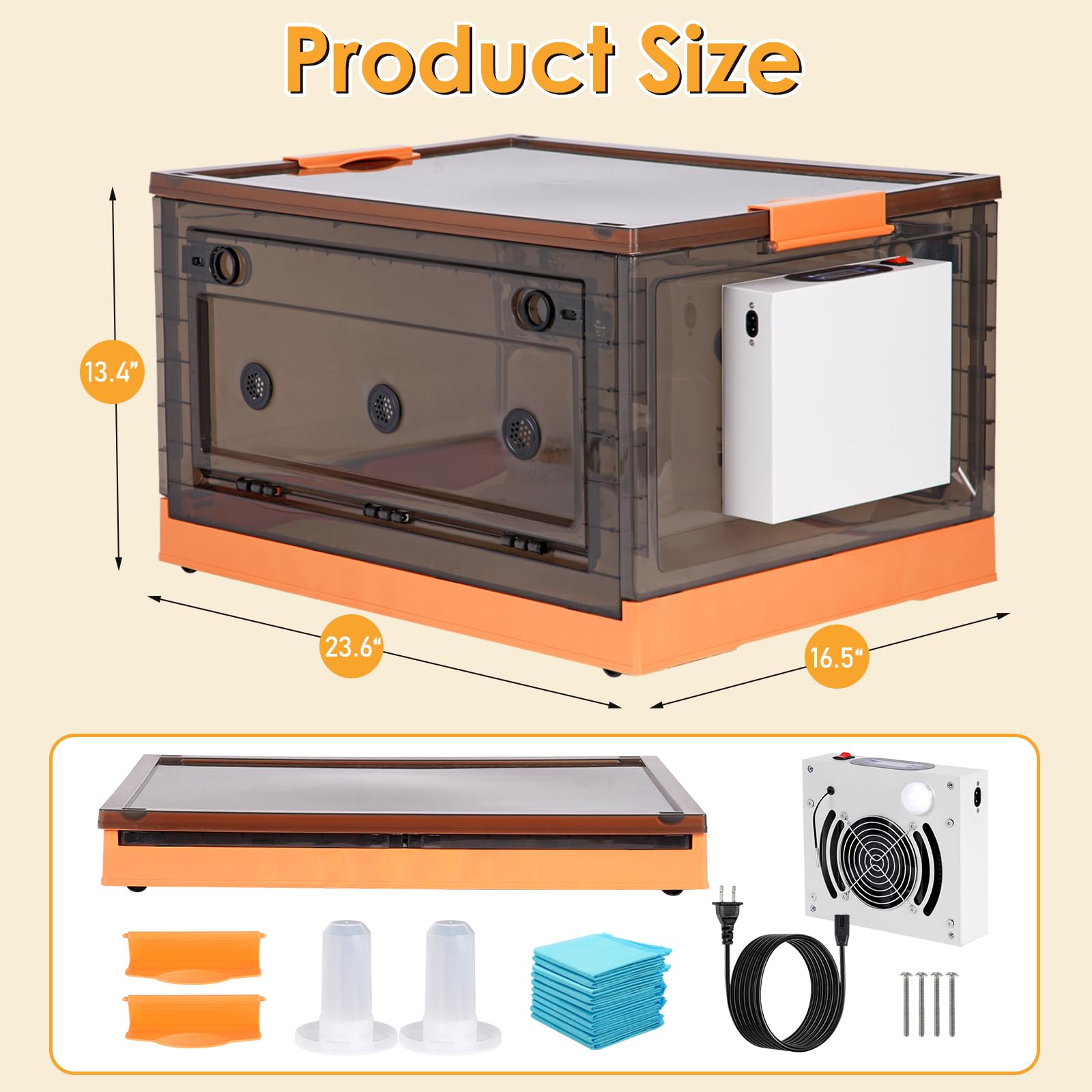 Kit de Caja de cría de Pollitos con calefacción de gallinero, Placa de Calor, Caja de cría de Polluelos, Temperatura Ajustable, Placa calefactora para gallinas, incubadora para Aves, Patos