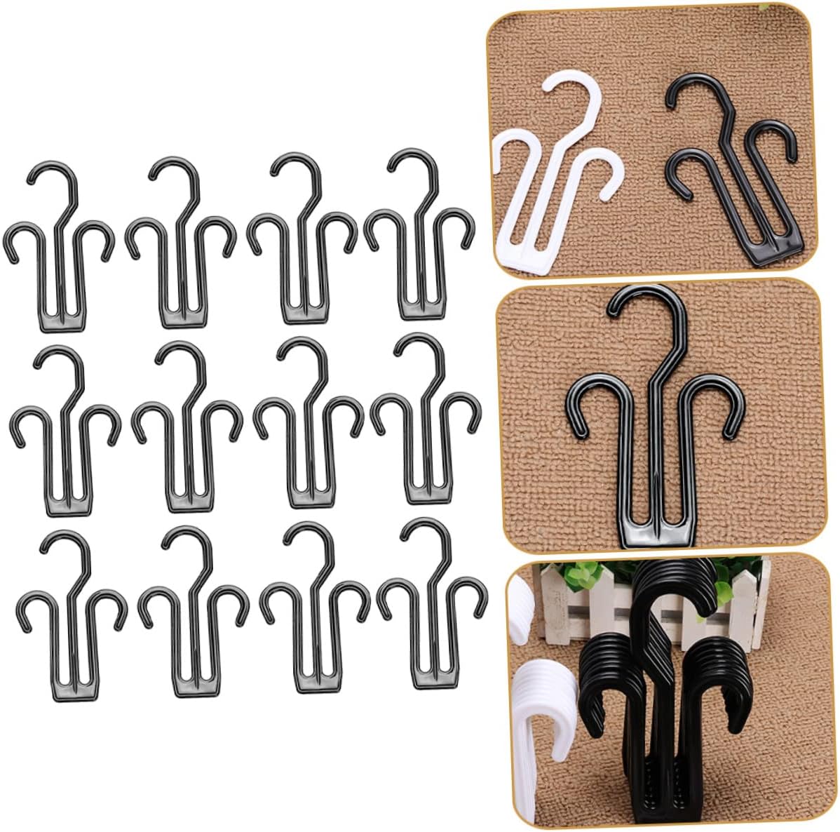 KOMBIUDA 12Pcs Plastic Shoes Hanging Organizers for Slippers and Shoes