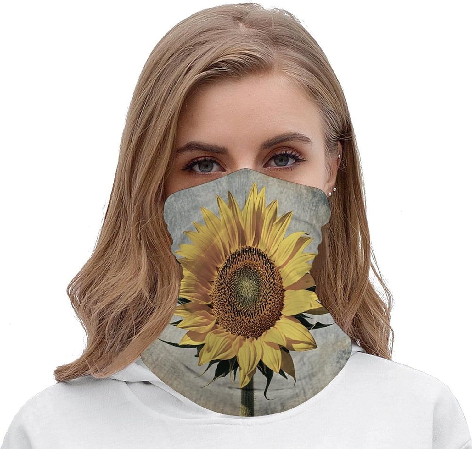 Retro Sunflower Neck Gaiter Cooling Breathable Face Mask Sun Protection Balaclava Bandana Summer Gator Scarf Motorcycle Wind-proof Face Cover for Men Women Outdoor Sports