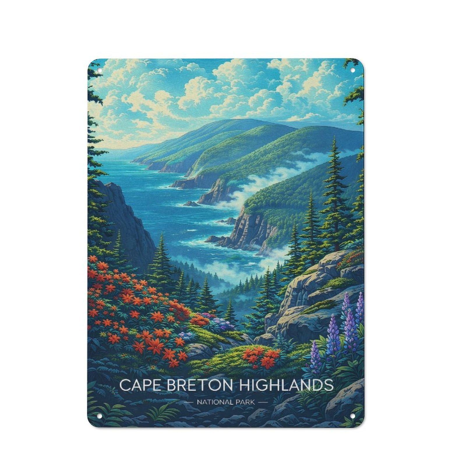 Junmoney Style-19 Cape Breton Highlands National Park Classic Metal Wall Decor 40X30cm, Office Metal Sign For Workspace, Cafe, Shop Or Desk Area
