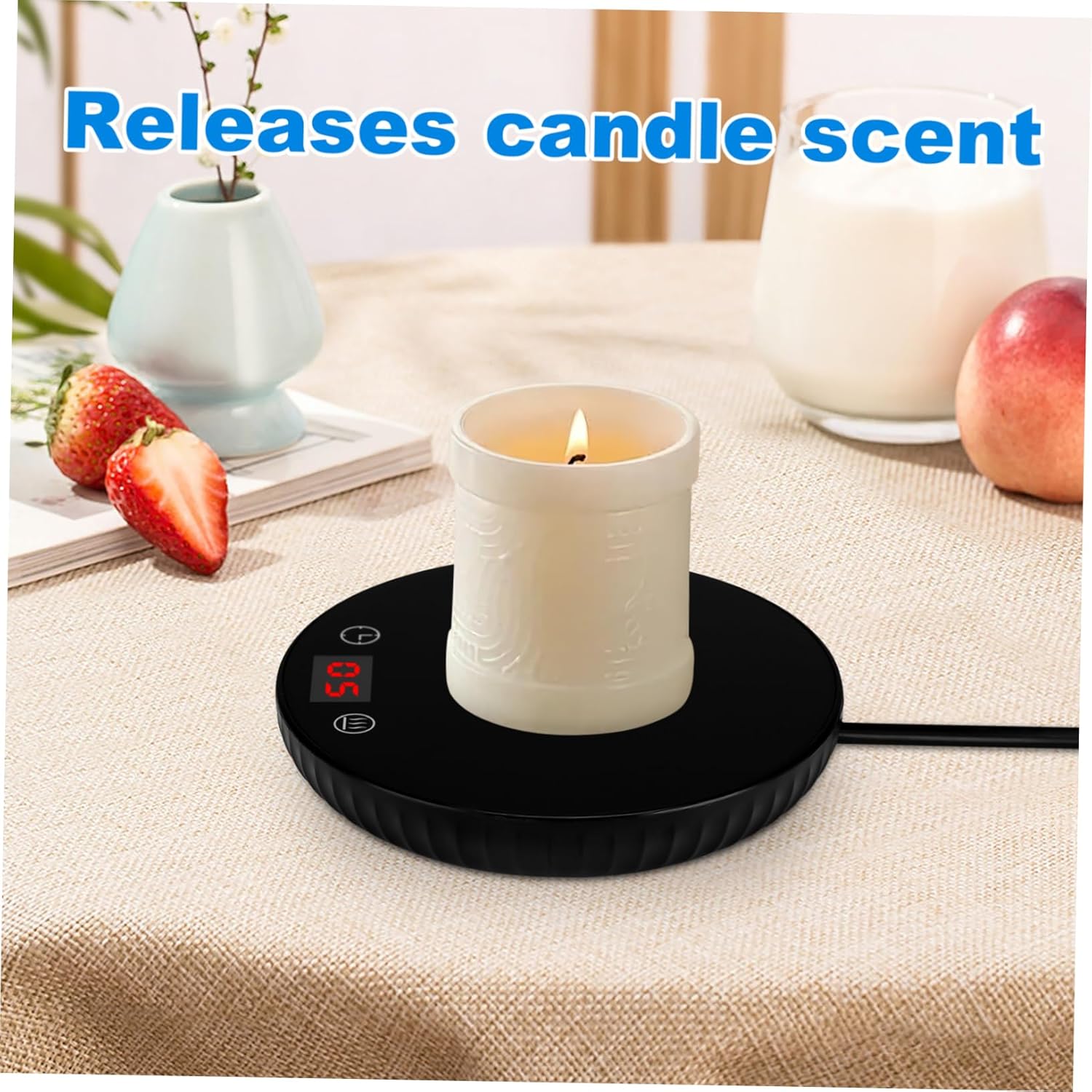 VOSAREA Thermostatic Coaster Electric Mug Warmer for Desk Reusable Cup Warmer Portable Coffee Mug Heater