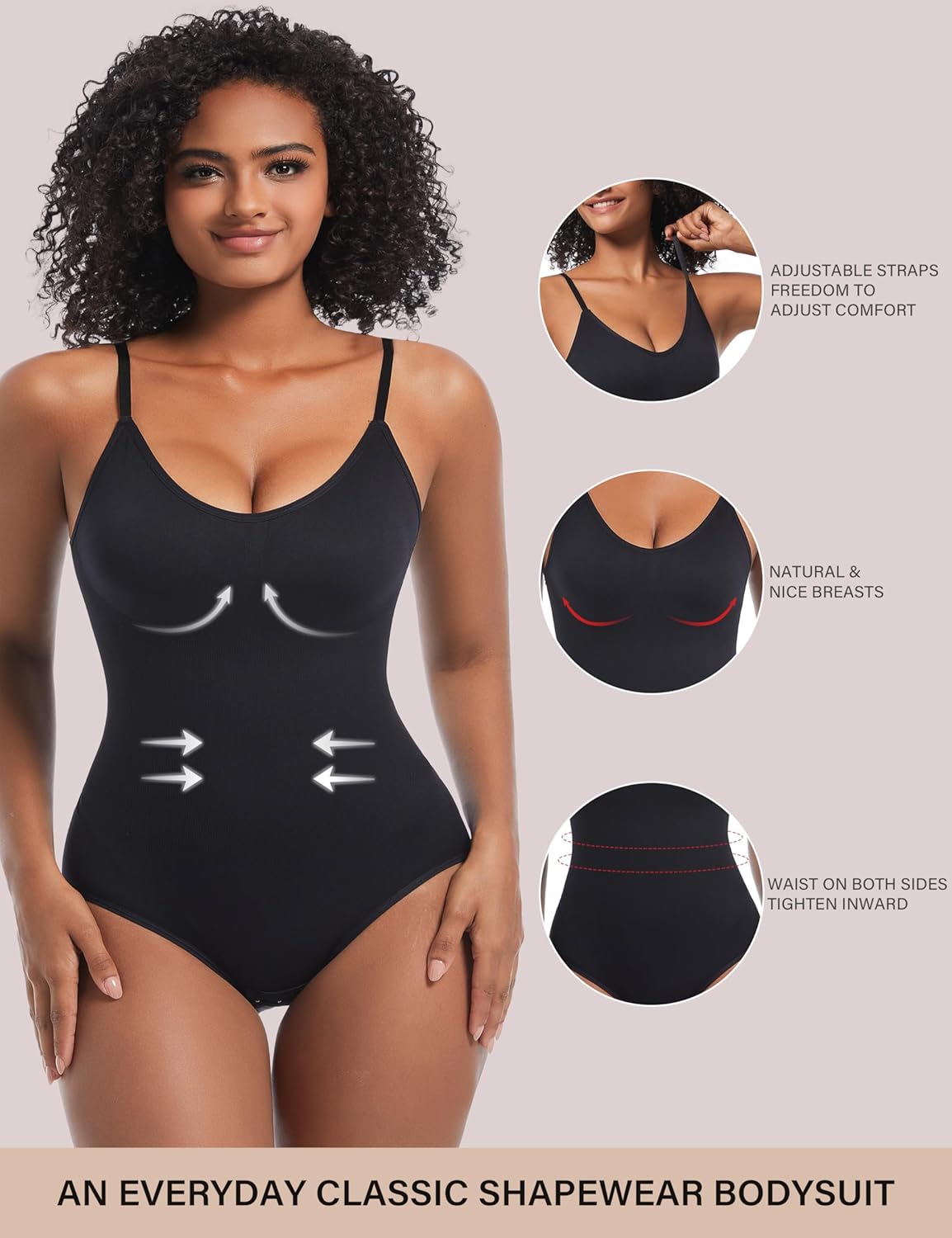 Bodysuit Seamless Shapewear Tummy Control Women Body Shaper Sculpting Snatched Waist with Briefs - Image 2