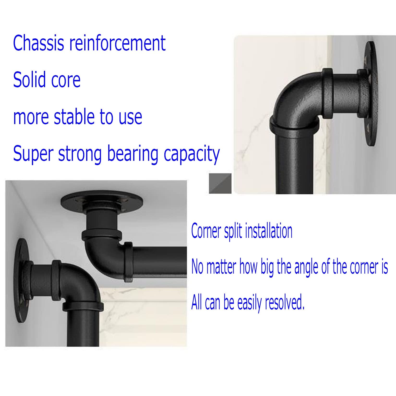 Garde-corps industriel rustique noir pour escaliers – Fer forgé avec accents Installation facile Parfait pour une utilisation en intérieur et en extérieur Design compact