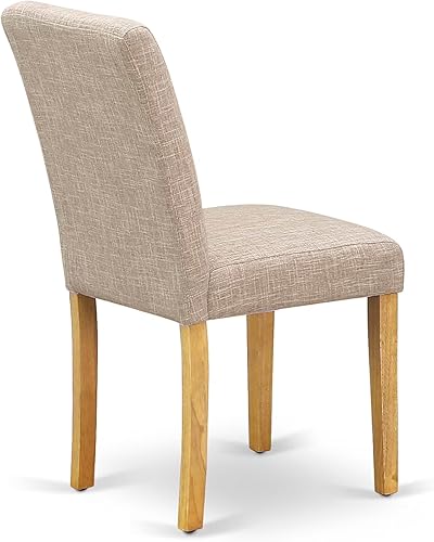 Miniatura 15 de East West Furniture ANAB5-OAK-04 - Juego de mesa de comedor de 5 piezas para 4 personas, incluye una mesa de cocina redonda con pedestal y 4 sillas