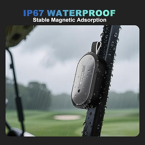Miniatura 4 de SOWO Altavoz pequeño portátil inalámbrico, altavoz Bluetooth ultra magnético para carrito de golf, resistente al agua IP67, 24 horas de