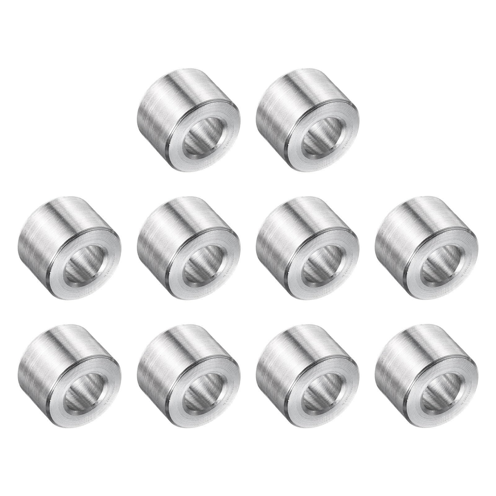 uxcell 10 Pcs Stainless Steel Spacer 5/16" Bore x 5/8" OD x 3/8" Length Screw Bushing Plain Finish Round Metal Spacer for 5/16" Screws Bolts and Rods