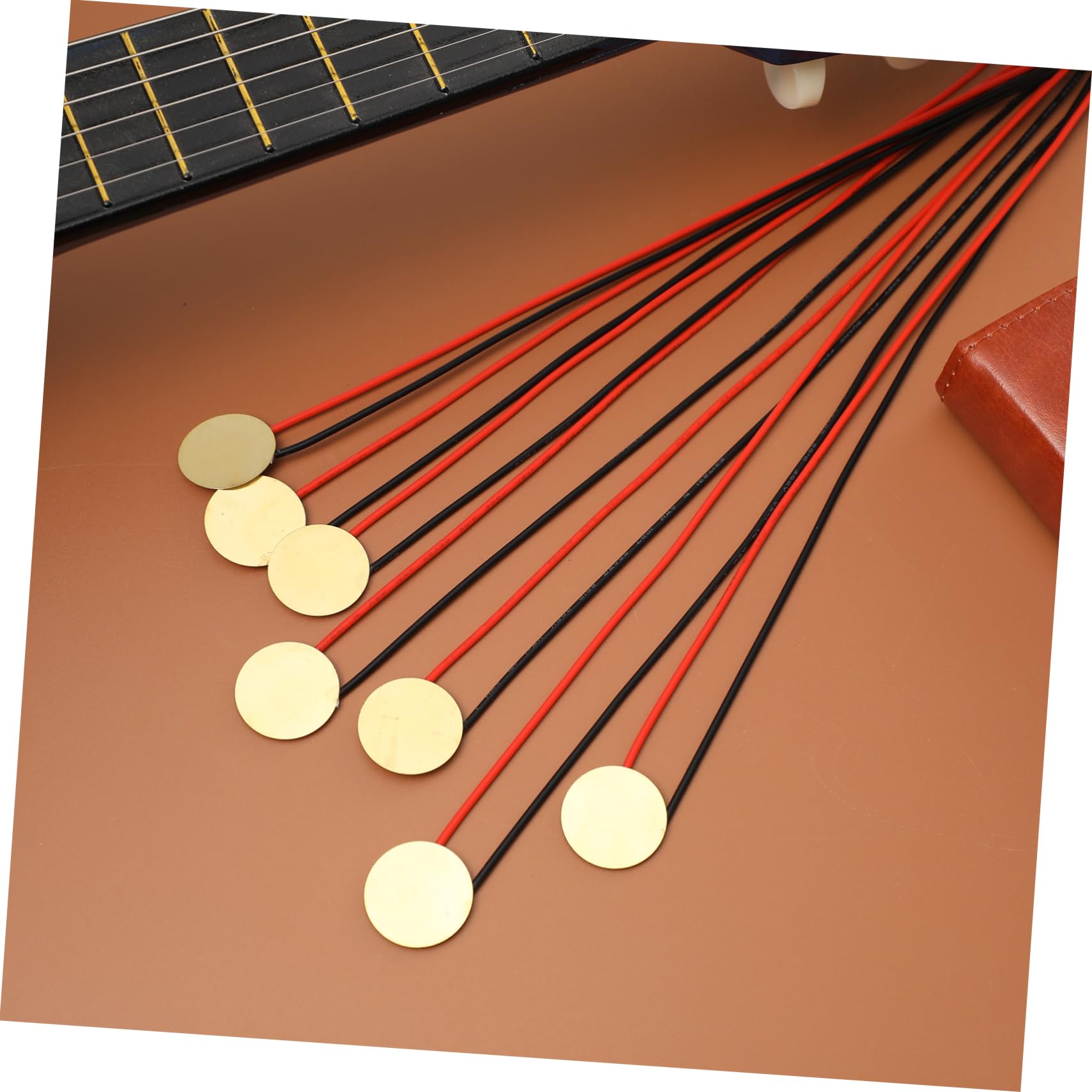 FUNOMOCYA Drum Trigger 15pcs Guitar Pickups Mic Trigger Buzzer Electronic Drum Triggers Piezoelectric Transducer Piezoelectric Disc Acoustic Pickup Transducer Brass Musical Instrument